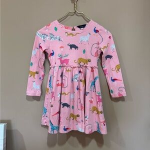 Joules Pink Animal Pattern Kids Dress 100% cotton